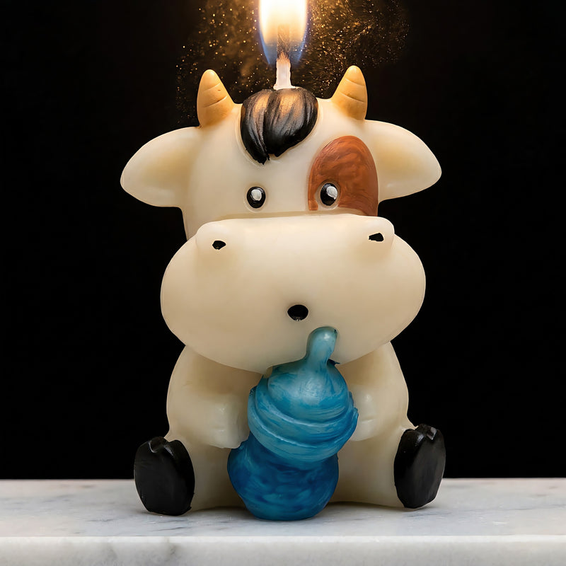 Baby Moo | Hand-painted Scented Candle | Signature Coconut Blend (Soy-Free)