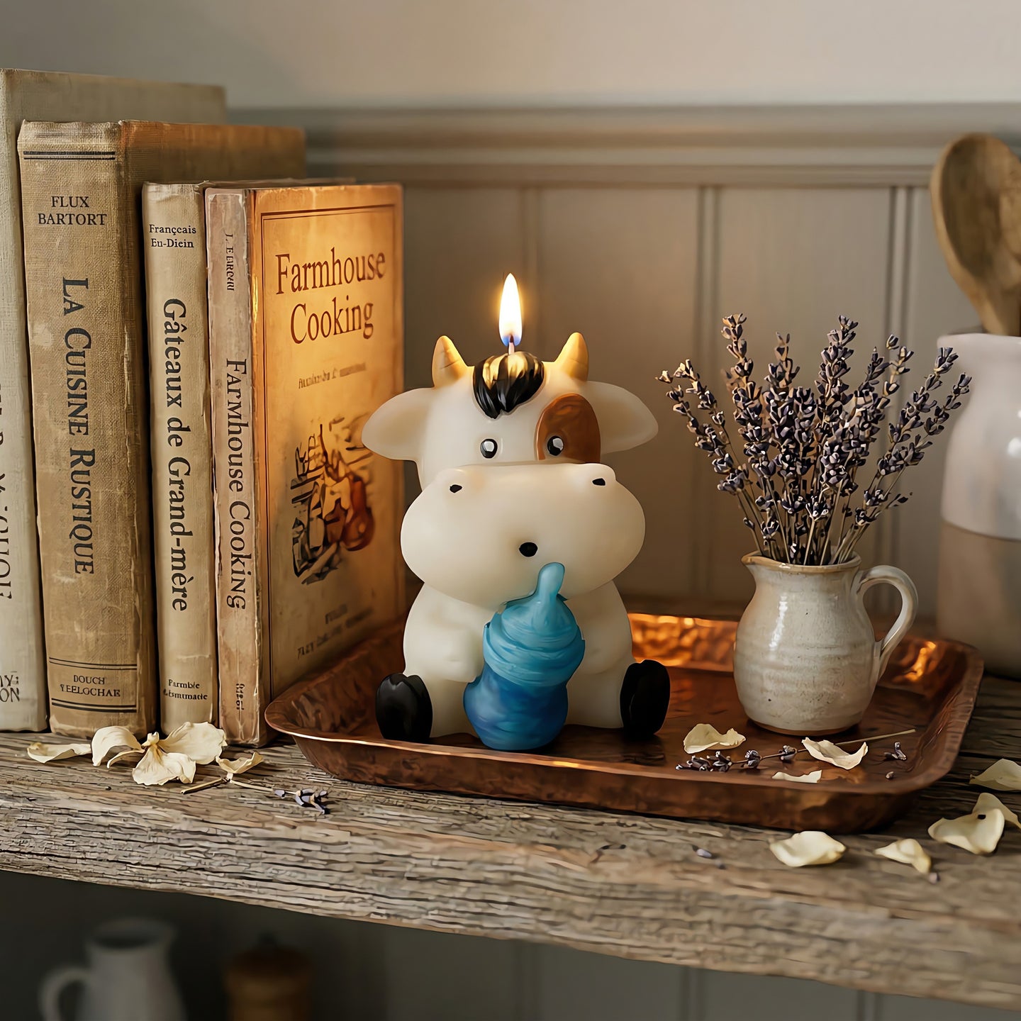 Baby Moo | Hand-painted Scented Candle | Signature Coconut Blend (Soy-Free)