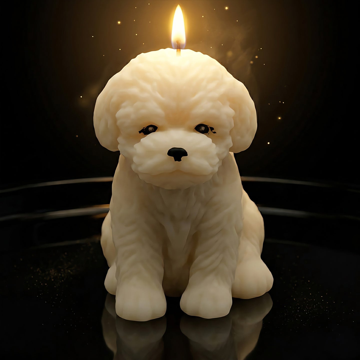 Furry Puppy | Hand-painted Scented Candle | Signature Coconut Blend (Soy-Free)