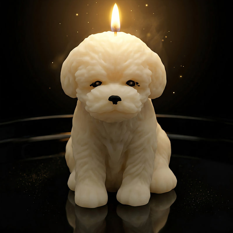 Furry Puppy | Hand-painted Scented Candle | Signature Coconut Blend (Soy-Free)