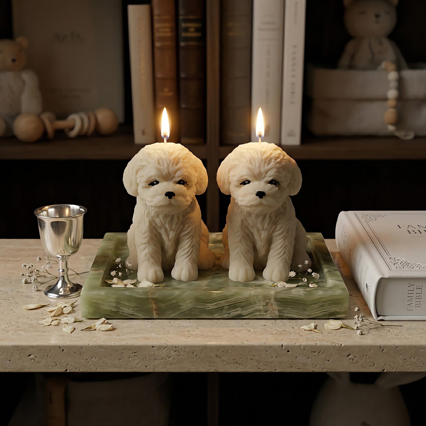 Furry Puppy | Hand-painted Scented Candle | Signature Coconut Blend (Soy-Free)