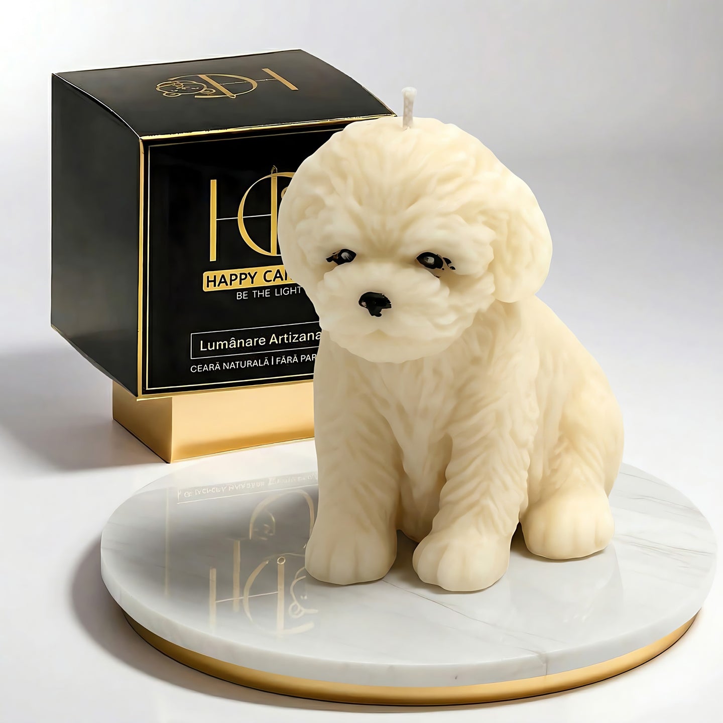 Furry Puppy | Hand-painted Scented Candle | Signature Coconut Blend (Soy-Free)