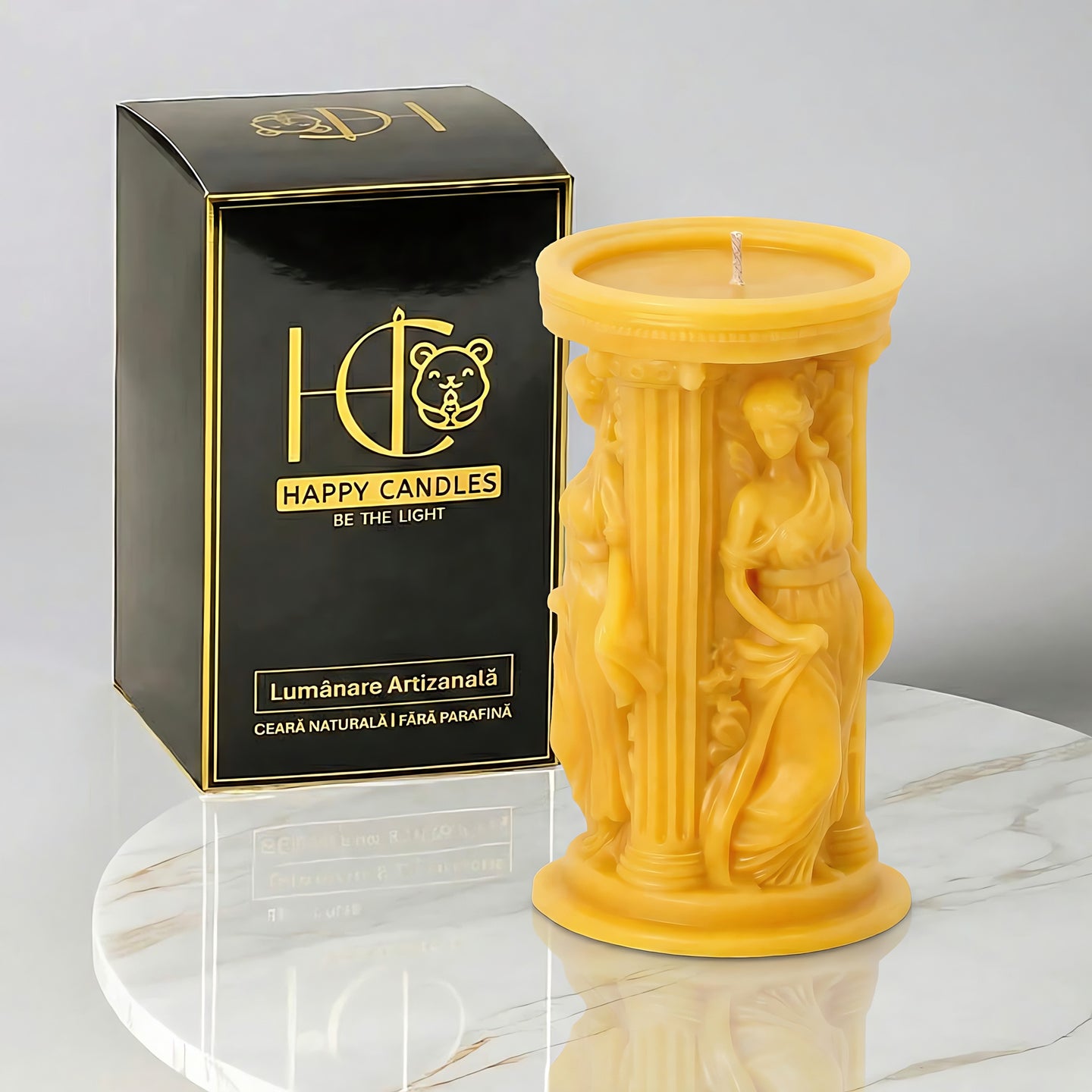 Greek Goddess Beeswax Candle Athena Yellow Cover Image