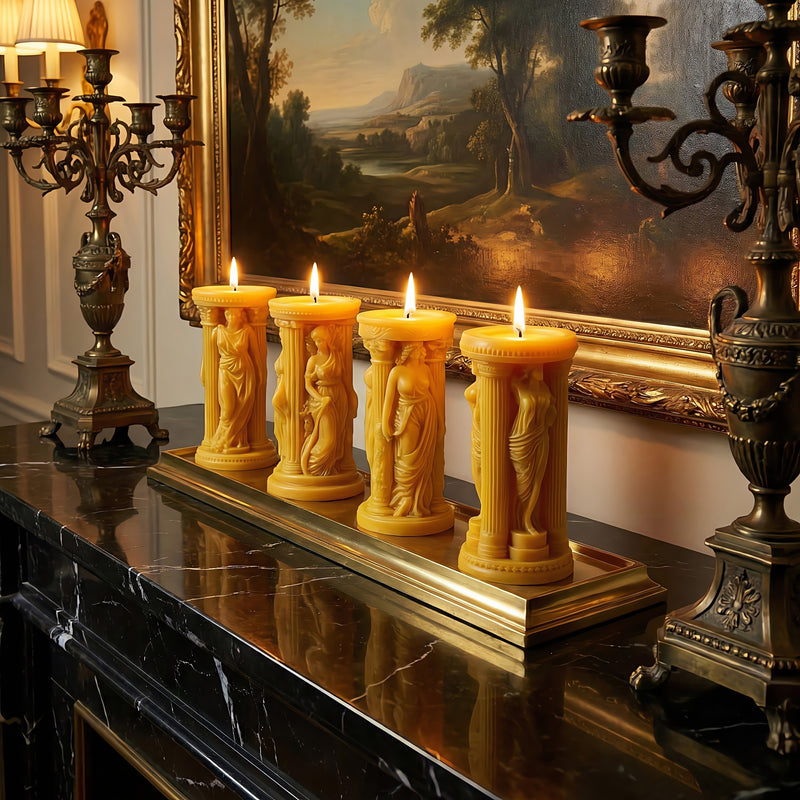 Greek Goddess Beeswax Candle Set Accord 1