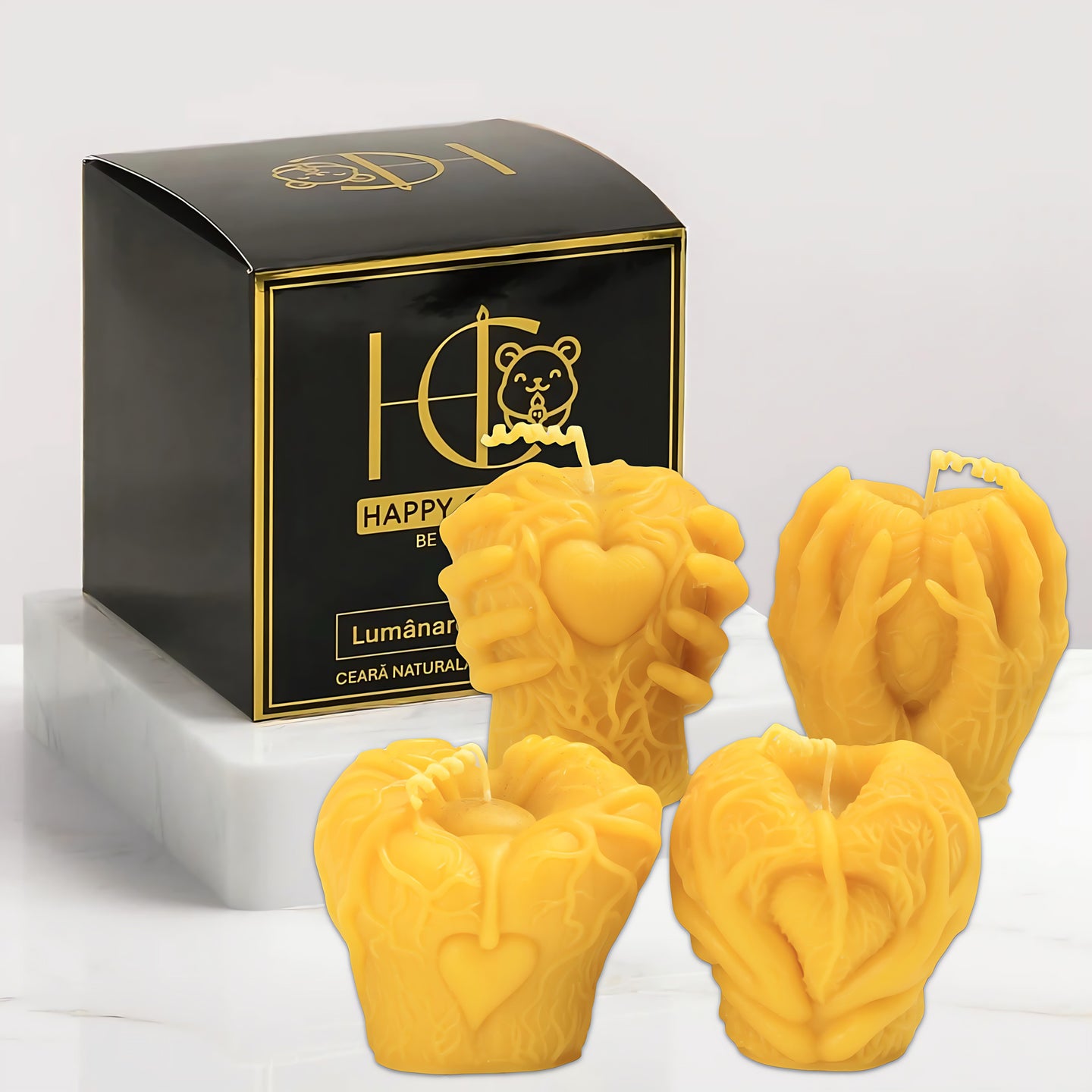 Haunted Hearts Beeswax Candle Set Yellow Cover Image