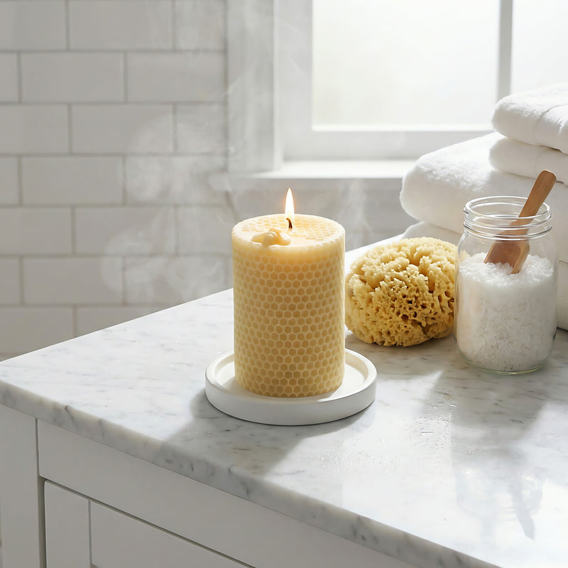 Honeycomb Cylinder Beeswax Candle Accord 3
