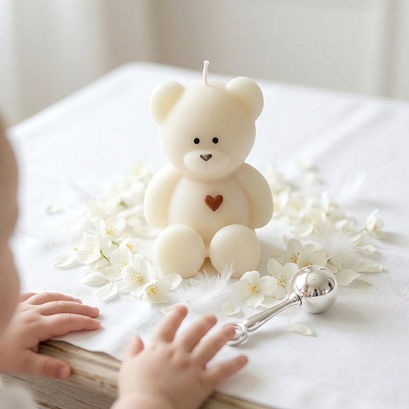 Little Bear | Hand-painted Scented Candle | Signature Coconut Blend (Soy-Free)