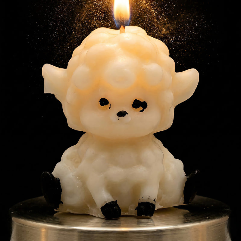 Little Sheep | Hand-painted Scented Candle | Signature Coconut Blend (Soy-Free)