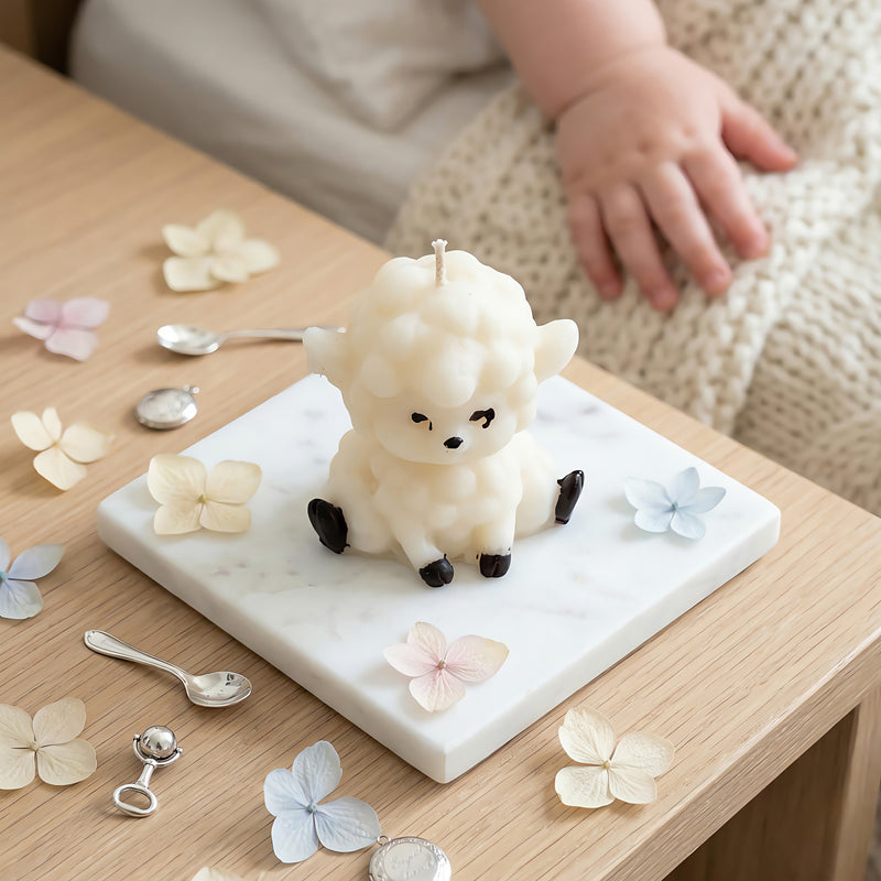 Little Sheep | Hand-painted Scented Candle | Signature Coconut Blend (Soy-Free)