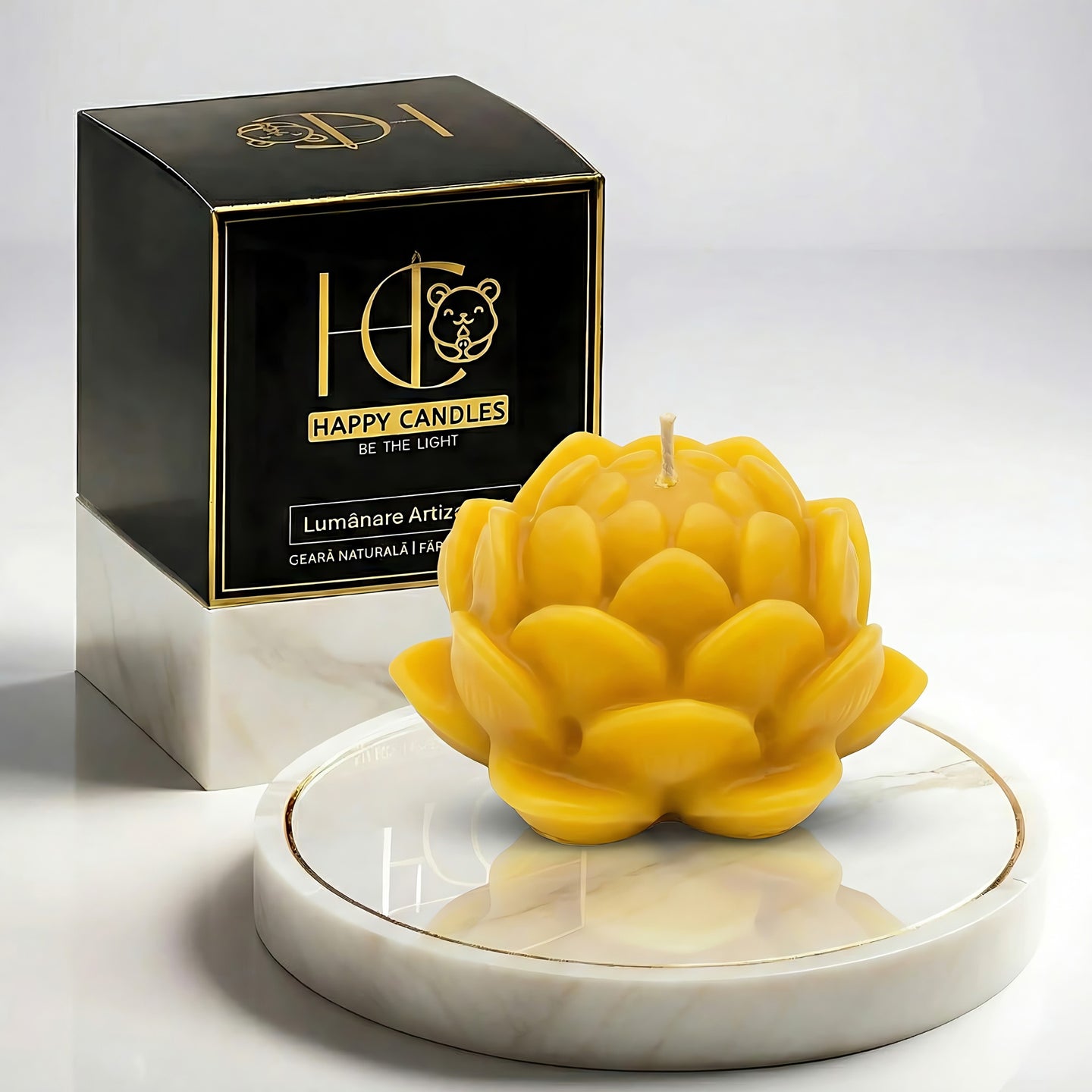 Lotus Beeswax Candle Small Yellow Cover Image
