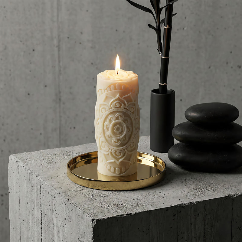 Lotus Mandala Beeswax Candle Accord 3