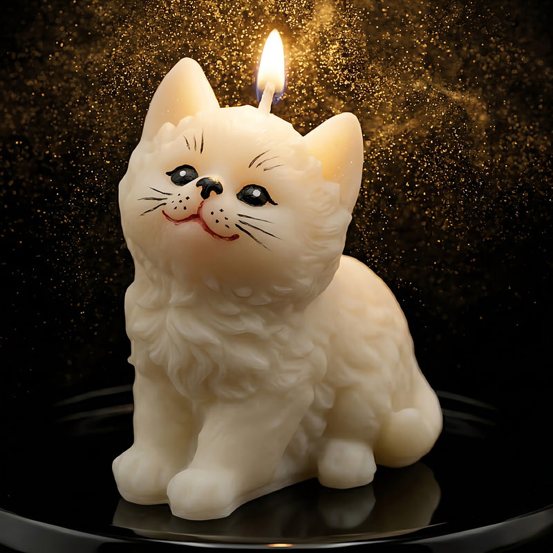 Meow | Hand-painted Scented Candle | Signature Coconut Blend (Soy-Free)