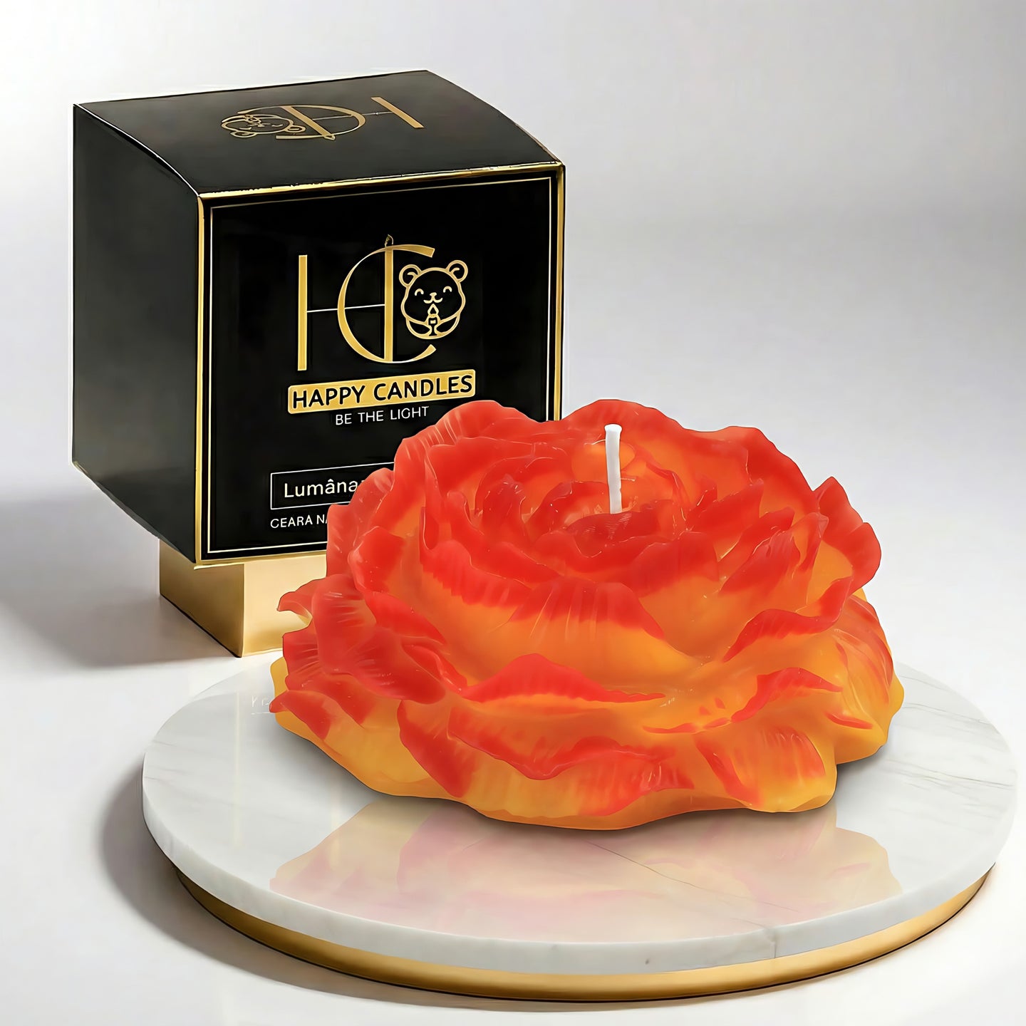 Peony Beeswax Candle Medium Yellow Cover Image