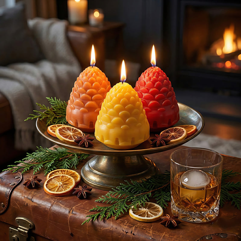 Pine Cone Beeswax Candle Accord 3