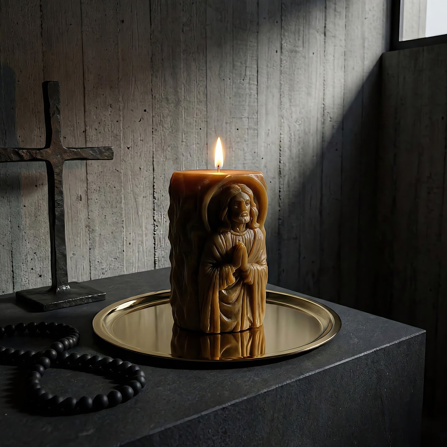 Praying Jesus Beeswax Candle Accord 1