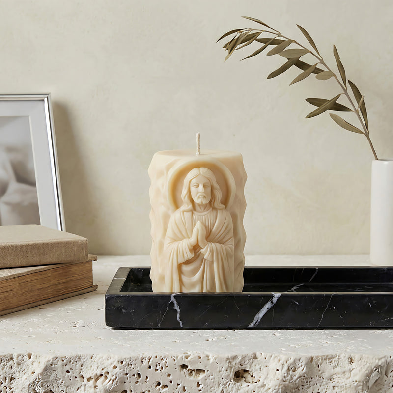 Praying Jesus Beeswax Candle Accord 2