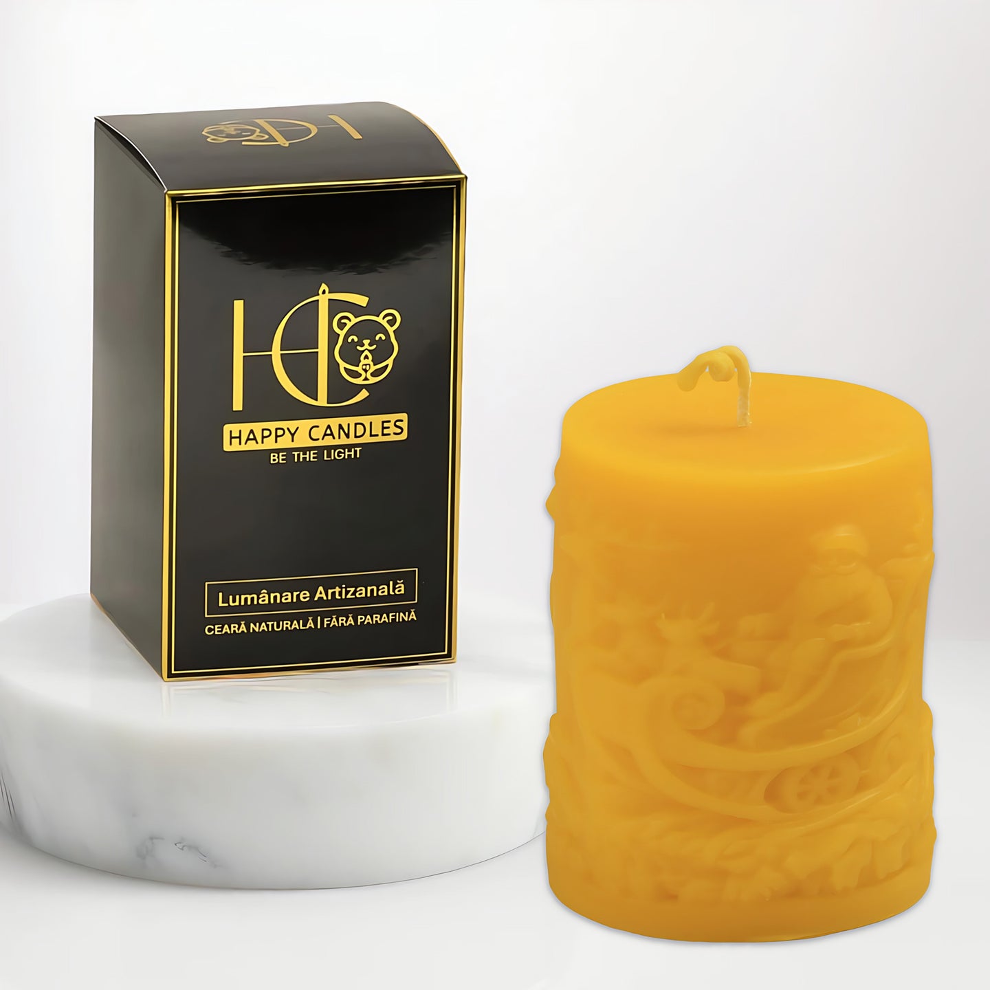 Santas Sleigh Beeswax Candle Yellow Cover Image