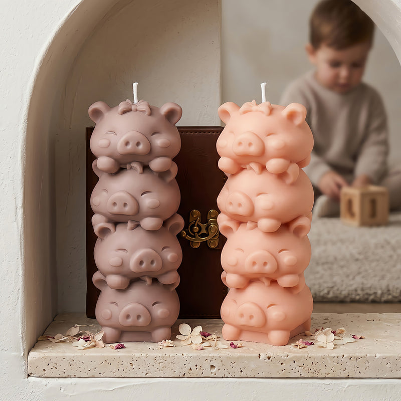 Stacked Piglets | Scented Candle | Signature Coconut Blend (Soy-Free)