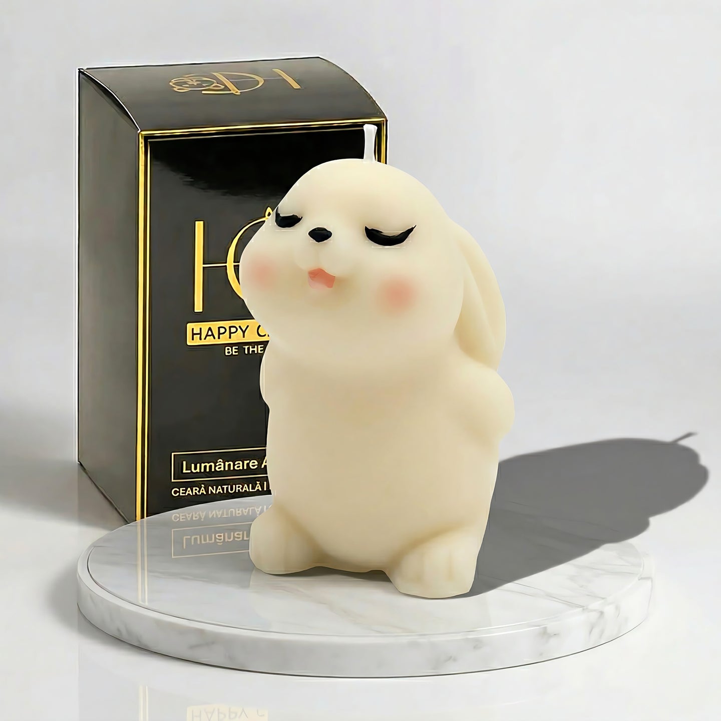 Zen Bunny | Hand-painted Scented Candle | Signature Coconut Blend (Soy-Free)